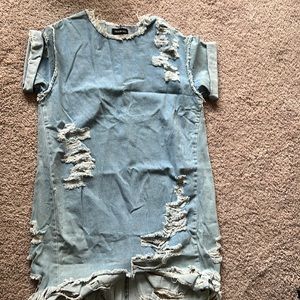Fashion Nova distressed denim dress